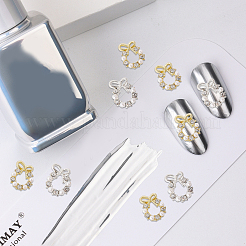 40 Stück 2 Farben Weihnachtskranz Legierung Strass Cabochons&nbsp;MRMJ-CA0001-49