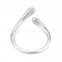 Anello da polsino aperto a goccia in ottone da donna&nbsp;RJEW-T001-90P