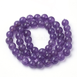 Natürlichen Amethyst Perlen Stränge&nbsp;G-Q961-17-6mm