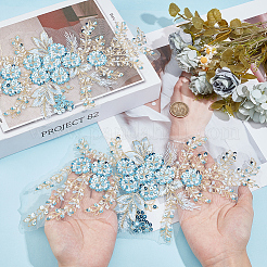 Ricamo in poliestere fiore 3d cucito su appliques&nbsp;DIY-WH20010-35B-04
