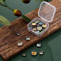 40 pz 4 stile placcatura ionica (ip) 304 impostazioni cabochon pendente in acciaio inossidabile&nbsp;STAS-LS0001-56MC