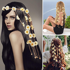 Tela girasol hippie diadema floral corona&nbsp;OHAR-WH0011-12C