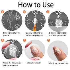 DIY-Nagelkunst-Vorlagen aus Edelstahl&nbsp;MRMJ-WH0092-274