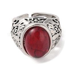 Ovaler Fingerring aus Harz&nbsp;RJEW-B107-12AS-02