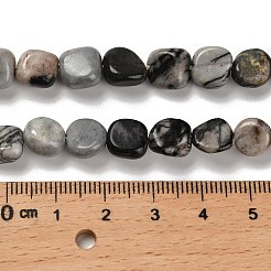 Natürliche schwarze Netzsteinperlenstränge&nbsp;G-P497-01E-73