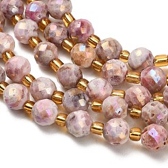Hebras de cuentas de cristal de geoda druzy electrochapadas&nbsp;G-F833-P01-8mm-01