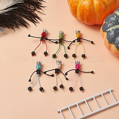6 pz 6 colori tinti sintetici turchesi halloween re cranio grandi pendenti&nbsp;PALLOY-TA00028