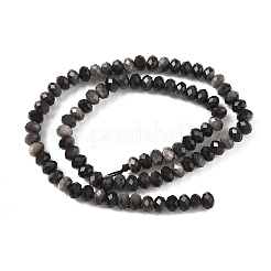 Natürliche silberglänzende Obsidian-Perlenstränge&nbsp;G-D344-A10