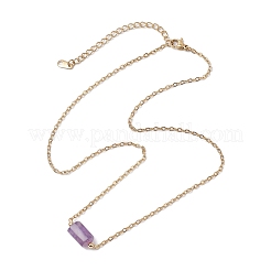 Natürliche Amethyst/Rosenquarz/Tigerauge/Amazonit/Sodalith facettierte Säulenanhänger Halsketten&nbsp;NJEW-JN05133-02