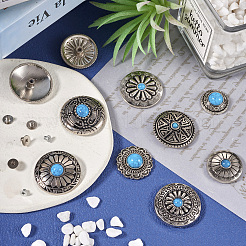 11 style plat rond alliage émail pièce rivets à visser&nbsp;FIND-TA0003-97