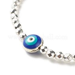 Bracelet extensible énergétique en perles d'hématite synthétique pour adolescente femme&nbsp;BJEW-JB07033-01
