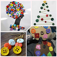 8 Farben Harzknöpfe&nbsp;DIY-SP0003-99