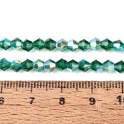Fili di perline di vetro trasparente placcato ab colore&nbsp;GLAA-G127-01-02H
