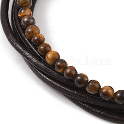 Bracelets multibrins en cuir microfibre tressé&nbsp;BJEW-B096-16B