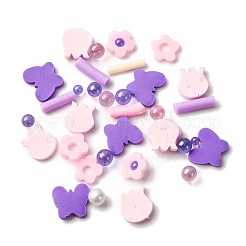 Cabochons en pâte polymère faits à la main et perles en plastique pour la fabrication de bijoux DIY&nbsp;CLAY-B007-04C