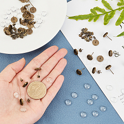 Kit fai da te per realizzare 30 paio di orecchini a bottone semicircolari&nbsp;DIY-SC0015-59AB