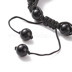 Bracelet de perles rondes tressées en pierres précieuses mélangées naturelles et synthétiques&nbsp;BJEW-TA00131
