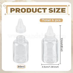 6 Stück leere Plastikflasche für Flüssigkeiten&nbsp;DIY-LP0001-63