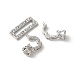 Fermoirs en laiton pavé de zircone cubique transparente&nbsp;KK-M320-14P