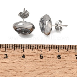 6 par de pendientes de botón de acero inoxidable 304 con circonitas cúbicas engastadas&nbsp;SA-CBADCF0-04P-04