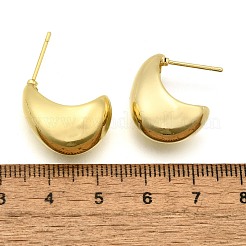 Halbe Creolen aus Messing&nbsp;LS-EJEW-H104-18G
