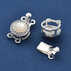 Fermoirs en laiton micro pavé de zircone cubique transparente&nbsp;KK-B125-04S