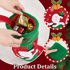 4 Stück 4 Stil Stoff Weihnachtsstrumpf Hängende Dekoration&nbsp;AJEW-WR0001-76