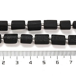 Mattierte natürliche schwarze Turmalinperlenstränge&nbsp;G-G068-A26-01