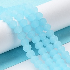 Brins de perles de verre de couleur unie imitation jade&nbsp;EGLA-A034-J10mm-MD04