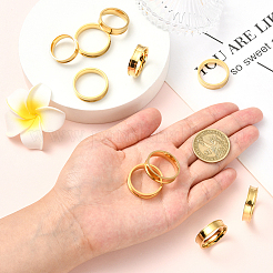 18 pièce 6 styles 201 supports de bague rainurés en acier inoxydable&nbsp;RJEW-SC0001-30G