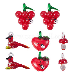 8pcs 4 Arten handgemachte Bunte Malerei-Anhänger&nbsp;LAMP-TA0002-33