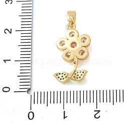 Pendentifs en laiton avec zircon cubique micro pavé&nbsp;CU-CBA2C2D-08G