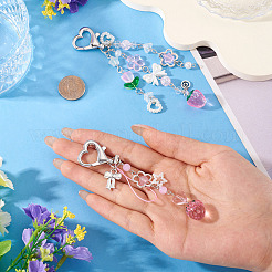 2 pz 2 stili decorazioni pendenti in vetro soffiato e acrilico&nbsp;HJEW-TA0001-36