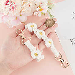 Umhängeband mit gewebter Blume aus Polyester&nbsp;HJEW-WH20010-03G-01