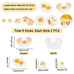 18pcs 9 cabochons en résine opaque de style&nbsp;CRES-PH0003-29