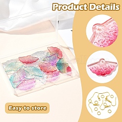 DIY-Set zur Herstellung baumelnder Ohrringe aus Glas mit Fächermotiv&nbsp;DIY-YW0010-46
