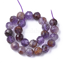 Fili di perline di quarzo lodolite di quarzo fantasma viola naturale&nbsp;G-S345-10mm-011