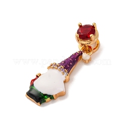 Pendentifs en laiton avec micro pavé de zircone cubique&nbsp;KK-C076-27G-01