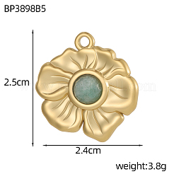 Anhänger aus Edelstahl 304 und Natursteinperlen&nbsp;STAS-OY010-25G