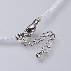 Natürliche blaue Spitze Achat Perlen Halsketten&nbsp;NJEW-JN02492-04