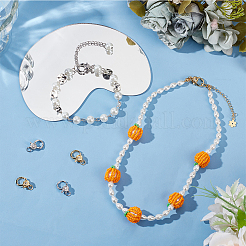 6 Stück 2 Farben Messing Micro Pave Zirkonia Karabinerverschlüsse&nbsp;ZIRC-BBC0003-27