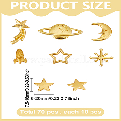 70 Stück 7 Stile Zinklegierungs-Cabochons&nbsp;FIND-LP0003-32G