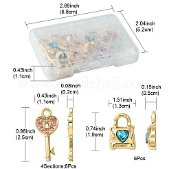 12 pz 5 stili ciondoli di strass in lega&nbsp;FIND-FS0002-08