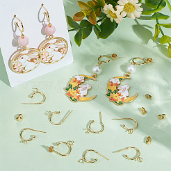 20 pièce de boucles d'oreilles à tige en acier inoxydable 304&nbsp;STAS-BBC0004-70B-G