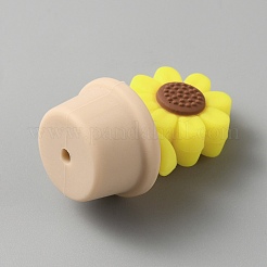 Sonnenblumen-Silikonperlen&nbsp;SIL-WH0008-40B