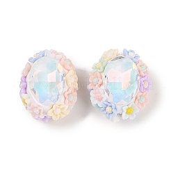 Handgefertigte leuchtende Polymer Clay Strassperlen&nbsp;CLAY-H003-05