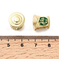 Messing Mikro ebnen Zirkonia European Beads&nbsp;KK-H519-01G