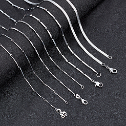 Colliers avec chaîne en acier inoxydable&nbsp;NJEW-UN0001-17P