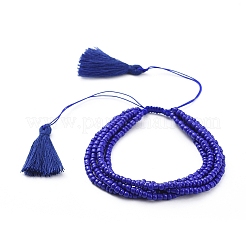 Braccialetti di perline intrecciati in perle di vetro regolabili&nbsp;BJEW-JB04777