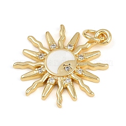 Pendentifs avec zircon cubiques à micro-pavés en laiton&nbsp;KK-C114-18G-02